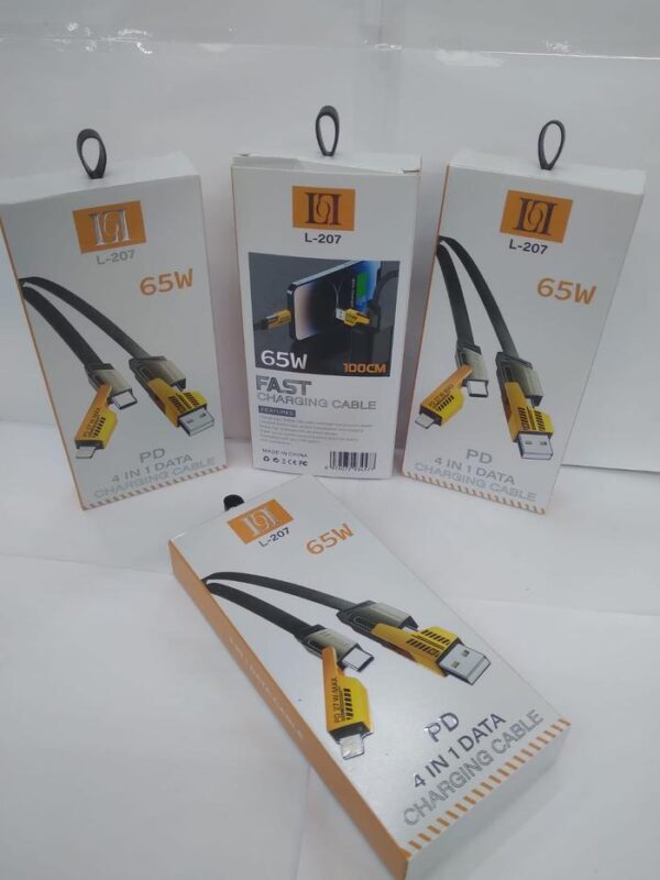 Kabel Data Fast Charging 4in1 65W L207 Kabel Data Multifungsi - Gambar 5