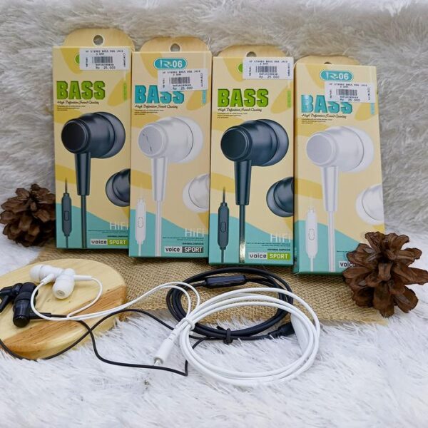 Handsfree Stereo Bass R06 Jack 3.5mm Earphone Headset Headphone - Gambar 4