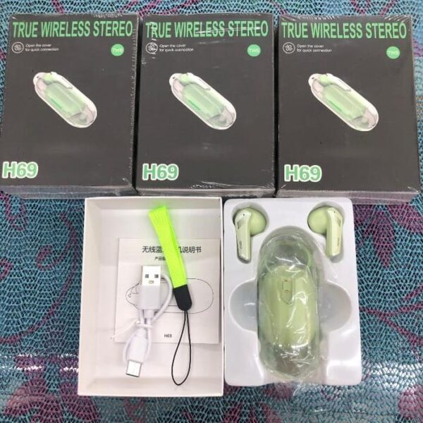 Handsfree Bluetooth TWS H69 Earphone Wireless Headphone Headset - Gambar 3