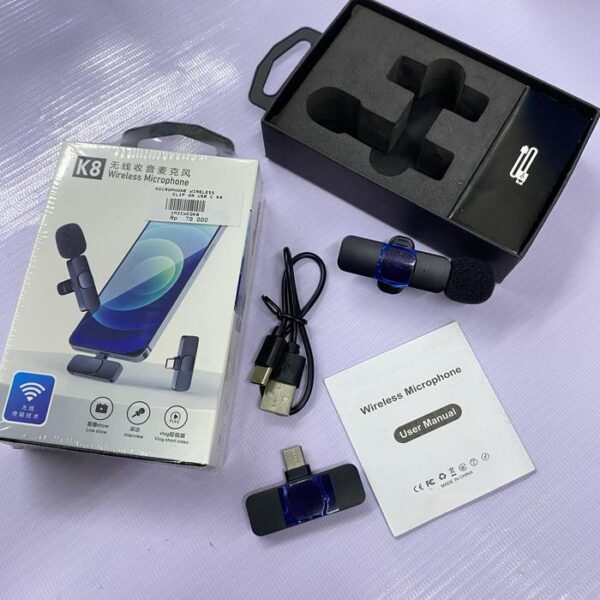 Microphone Wireless Clip On USB-C K8 Mikrofon ASMR - Gambar 5
