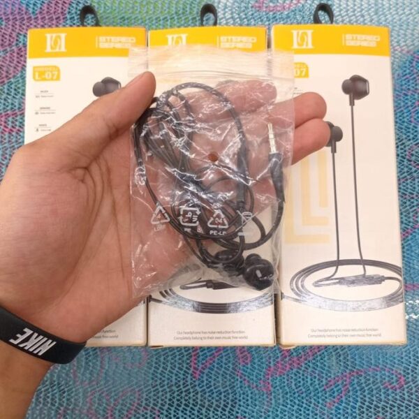 Handsfree Stereo Bass L07 Jack 3.5mm Earphone Headphone - Gambar 3
