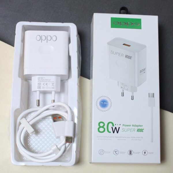 Travel Charger 80W Super Vooc Type-C Charger Handphone - Gambar 7