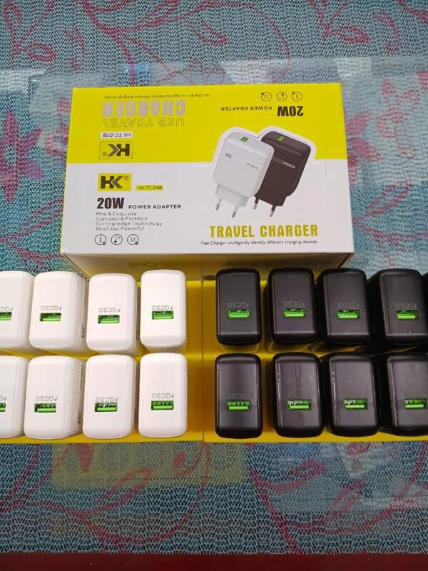Kepala Charger HK QC3.0 20W D58 1 USB isi 10/1 pcs Kepala Charger Handphone - Gambar 4