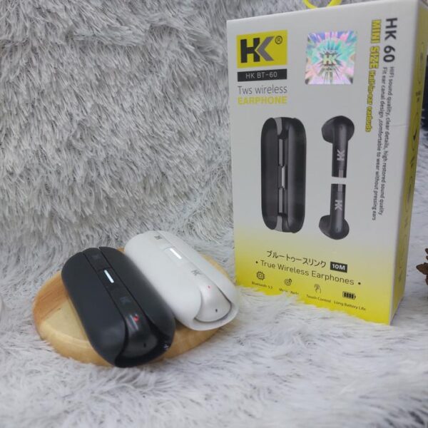 Handsfree Bluetooth HK TWS BT60 Earphone Headphone Wireless - Gambar 4