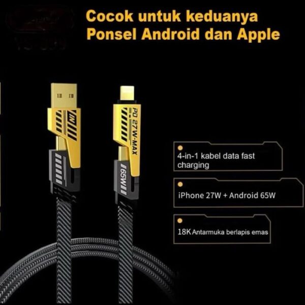 Kabel Data Fast Charging 4in1 65W L207 Kabel Data Multifungsi - Gambar 2