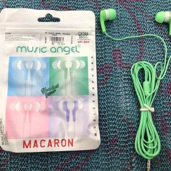 Handsfree Music Angel Macaron Earphone Headset Headphone Universal - Gambar 5