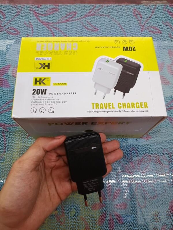 Kepala Charger HK QC3.0 20W D58 1 USB isi 10/1 pcs Kepala Charger Handphone