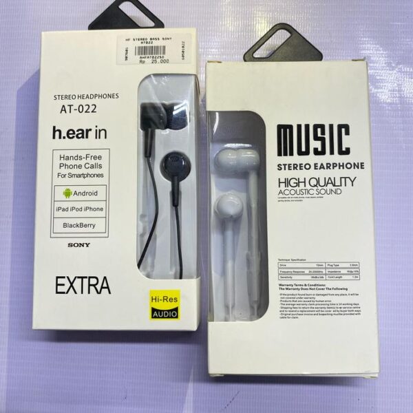 Handsfree Stereo Bass AT022 Earphone Headset Headphone - Gambar 7