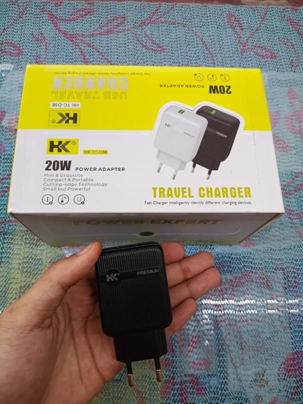 Kepala Charger HK QC3.0 20W D58 1 USB isi 10/1 pcs Kepala Charger Handphone - Gambar 3