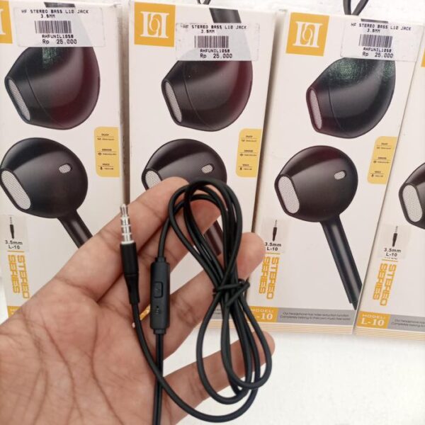 Handsfree Stereo Bass L10 Jack 3.5mm Earphone Headset Headphone - Gambar 2