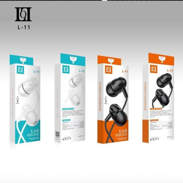 Handsfree Stereo Bass L11 Jack 3.5mm Earphone Headset Headphone - Gambar 5