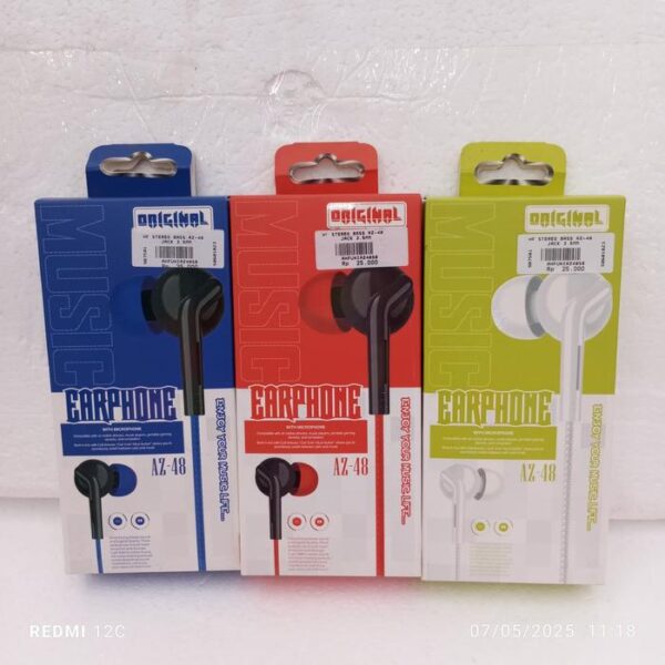 Handsfree Stereo Bass AZ-48 Jack 3.5mm Earphone Headset Headphone - Gambar 5