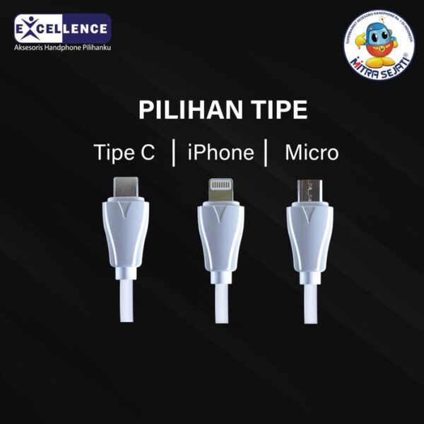 Travel Charger Excellence Ruby 3.0 Qualcomm Quick Charge Fast Charging Micro, Type C, iPhone Kabel Panjang- Bergaransi Excellence Premium Care Panjang - Gambar 2