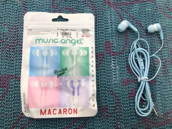 Handsfree Music Angel Macaron Earphone Headset Headphone Universal - Gambar 4