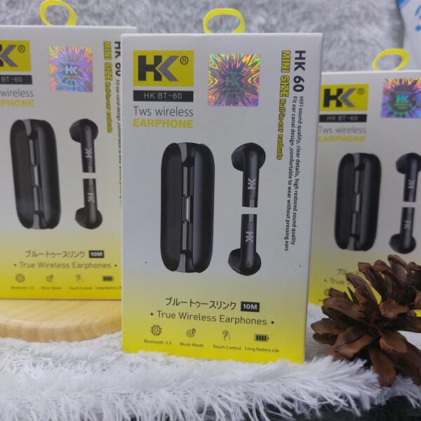 Handsfree Bluetooth HK TWS BT60 Earphone Headphone Wireless - Gambar 6