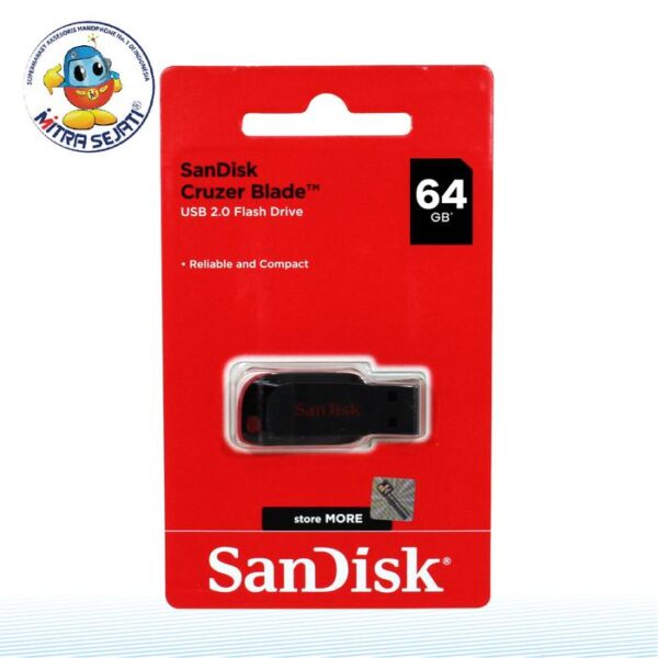 FlashDisk Sandisk CZ50 64GB Original Blade Komputer - Gambar 2