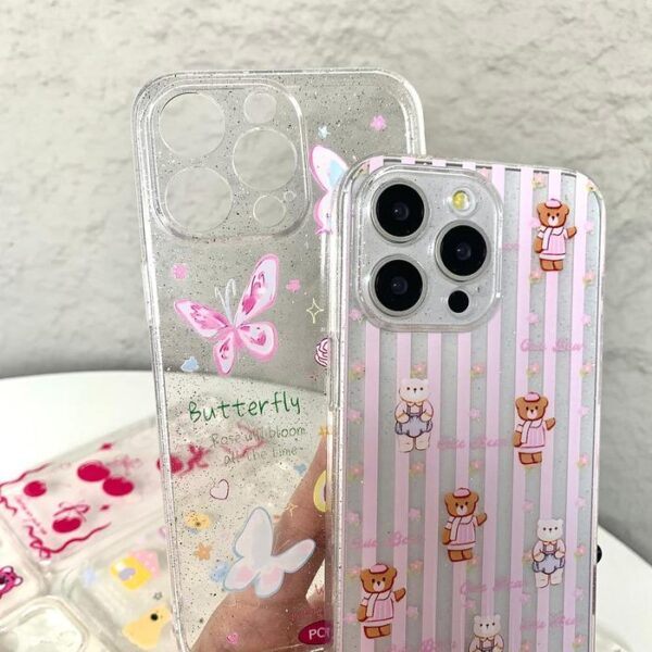 Case Transparan Glitter Printing Casing Handphone Bening Glitter Softcase - Gambar 5