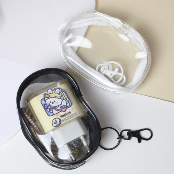 Storage Bag Transparan + Gantungan Tas Penyimpanan Charger - Gambar 5
