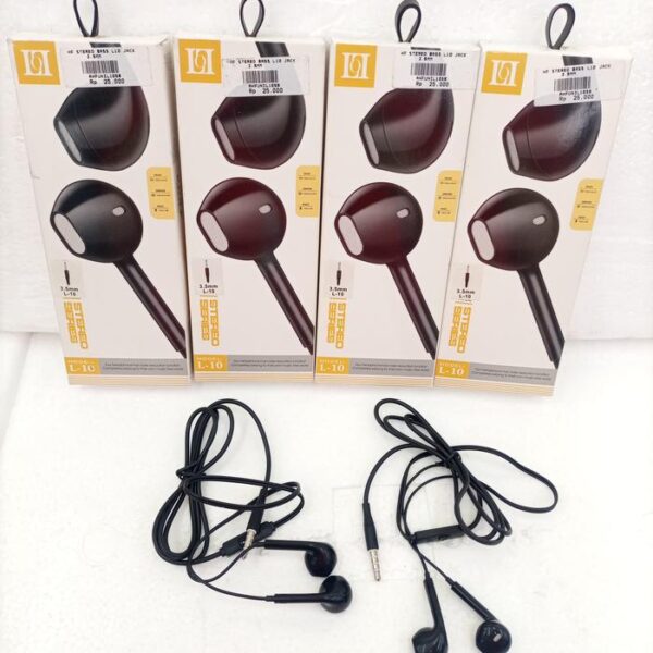 Handsfree Stereo Bass L10 Jack 3.5mm Earphone Headset Headphone - Gambar 3