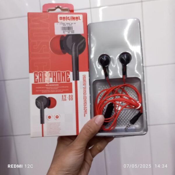 Handsfree Stereo Bass AZ-48 Jack 3.5mm Earphone Headset Headphone - Gambar 2