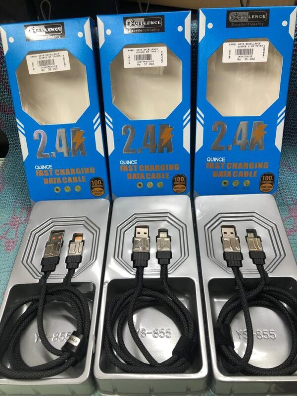 Kabel Data Excellence Quince 2.4A Lightning/Micro/Type-C - Gambar 3