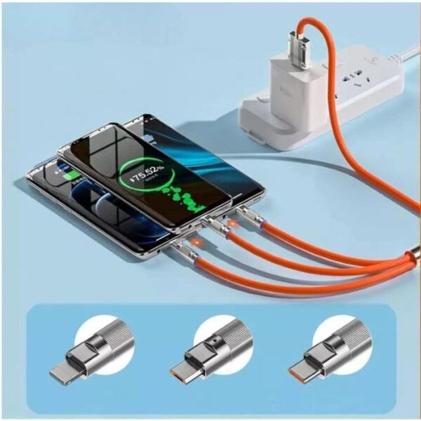 Kabel USB 3in1 120W Type-C/Micro/Lightning AK-07 Kabel Multifungsi - Gambar 2