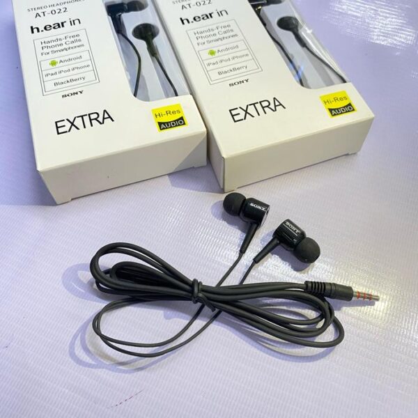 Handsfree Stereo Bass AT022 Earphone Headset Headphone - Gambar 3