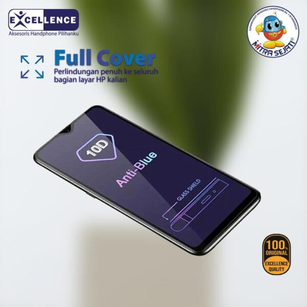 EXCELLENCE Tempered Glass Anti Radiasi AntiBlue untuk Samsung J M Series Blue Aksesoris - Gambar 3