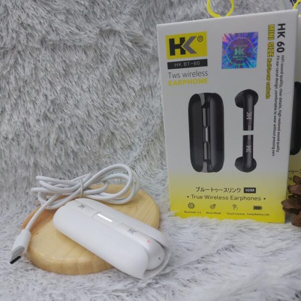 Handsfree Bluetooth HK TWS BT60 Earphone Headphone Wireless - Gambar 3