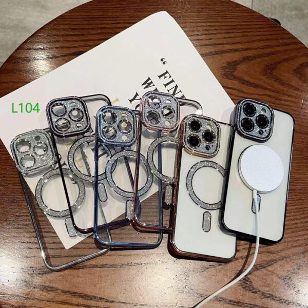 Case Magsafe Glitter Transparan Casing Handphone Magsafe Glitter Bening