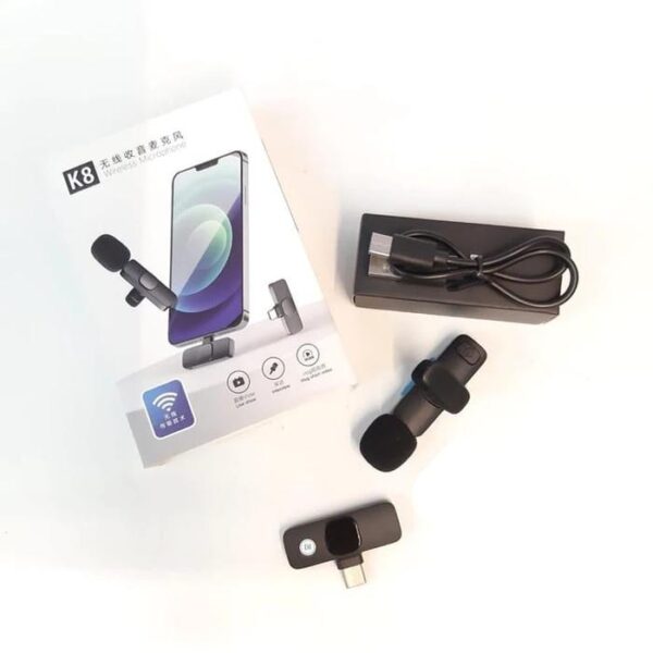 Microphone Wireless Clip On USB-C K8 Mikrofon ASMR - Gambar 6