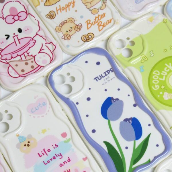 Case TPU Krim Gelombang Motif Casing Handphone Cream Softcase - Gambar 4