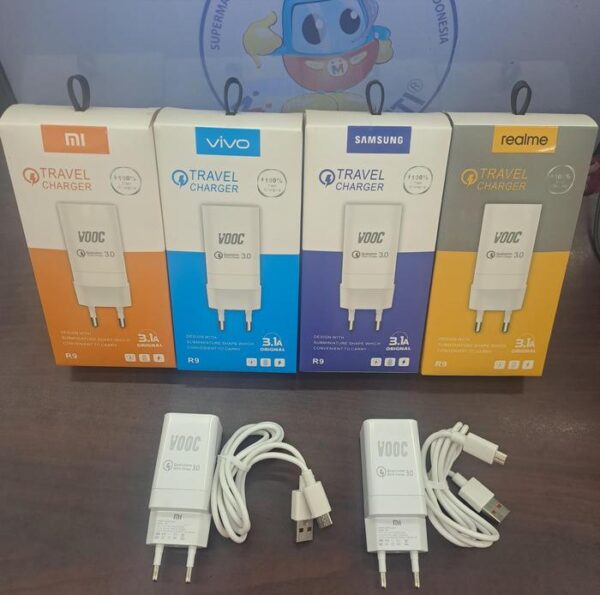 Travel Charger Vooc QC3.0 R9 Micro/Type-C - Gambar 3