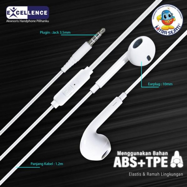 Handsfree Headset Earphone Excellence Finch Universal MegaBass Bass Laptop Earphones  Headphone  Peredam  Headphones - Gambar 2