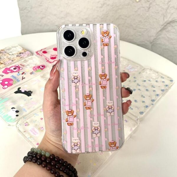 Case Transparan Glitter Printing Casing Handphone Bening Glitter Softcase - Gambar 2