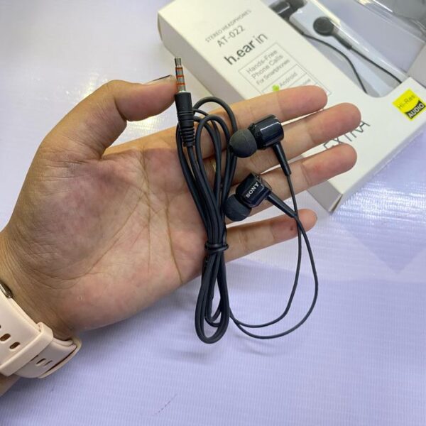 Handsfree Stereo Bass AT022 Earphone Headset Headphone - Gambar 2