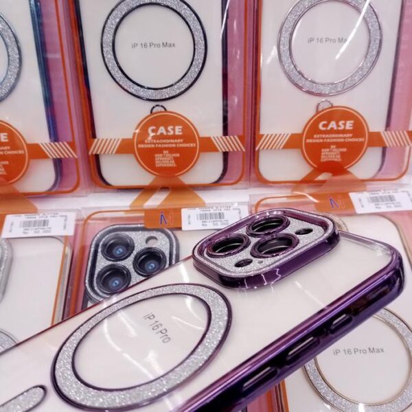 Case Magsafe Glitter Transparan Casing Handphone Magsafe Glitter Bening - Gambar 3