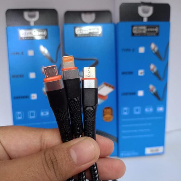 Kabel Data Excellence Bluebell Lightning 4A/Micro 4A/Type-C 6A - Gambar 2
