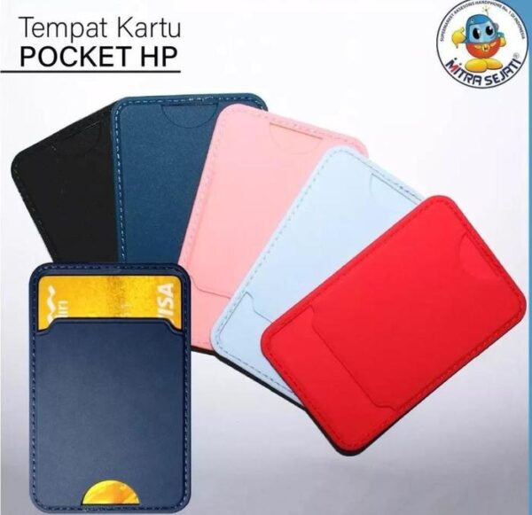 Perekat Tempat Kartu Pocket Handphone Tempat Penyimpanan Kartu - Gambar 3