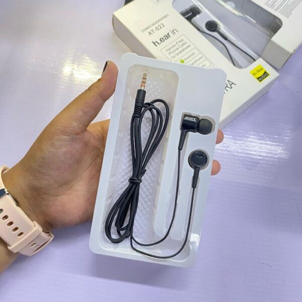 Handsfree Stereo Bass AT022 Earphone Headset Headphone - Gambar 4