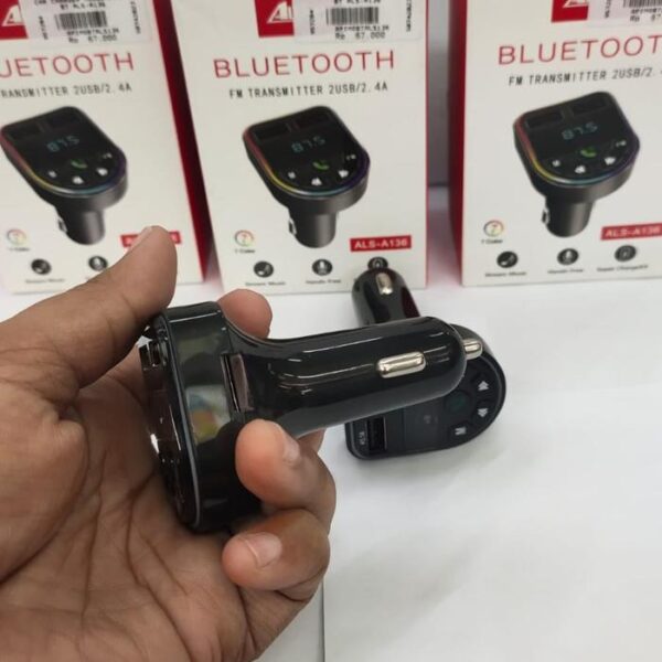 Car Charger Modulator Bluetooth ALS-A136 Charger Handphone - Gambar 3