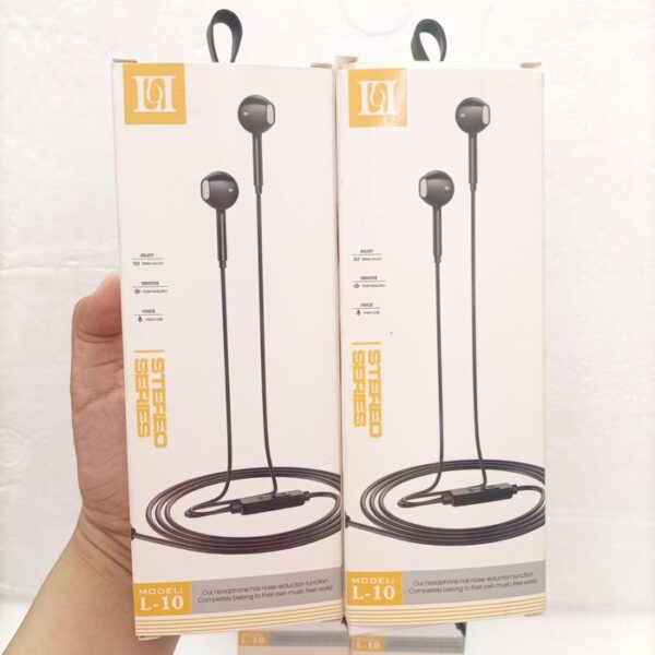 Handsfree Stereo Bass L10 Jack 3.5mm Earphone Headset Headphone - Gambar 4