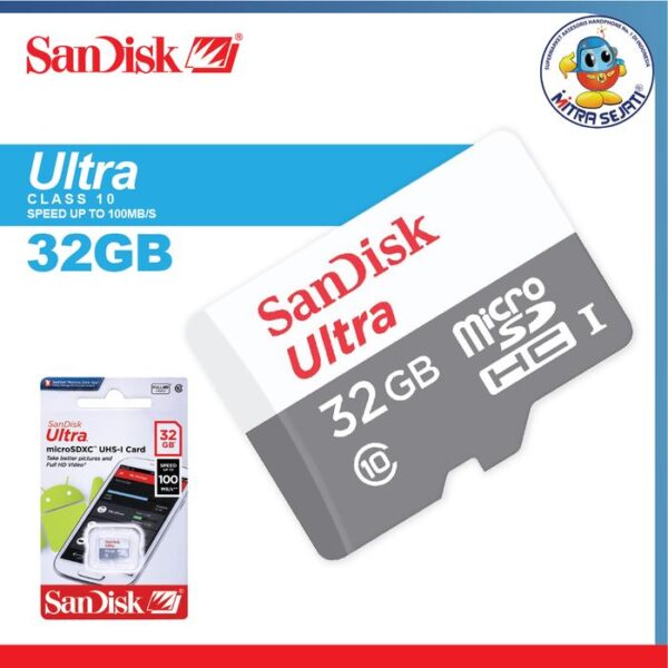 MMC Sandisk NA CL10 100MB 32GB/64GB Memory Card Sandisk Original - Gambar 2