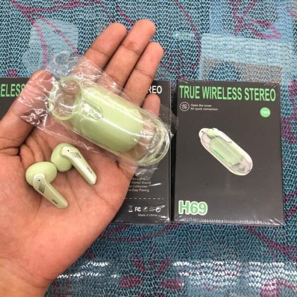 Handsfree Bluetooth TWS H69 Earphone Wireless Headphone Headset - Gambar 4