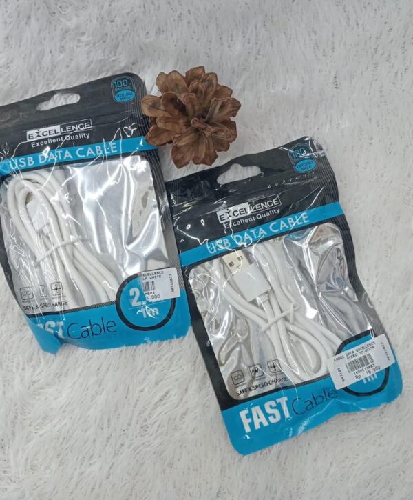 Kabel Data Excellence Micro 1M White Kabel Data fast Charging Putih - Gambar 5
