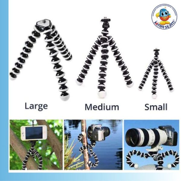 Tripod Gorilla free Holder U Tripod Handphone High Quality size S/M/L - Gambar 2