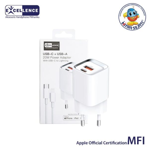 EXCELLENCE Travel Charger Furion 20W QC3+PD C to Lightning - Gambar 3