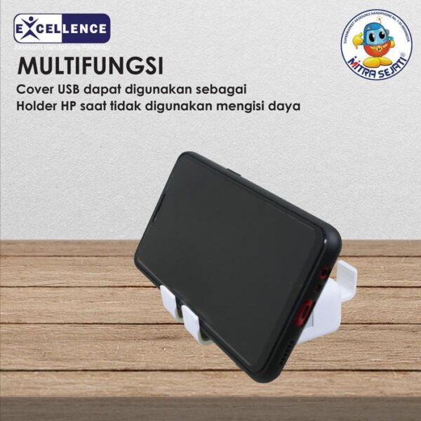 Travel Charger Excellence USB 4 Port 1A Multifungsi Kabel Gadget - Gambar 4