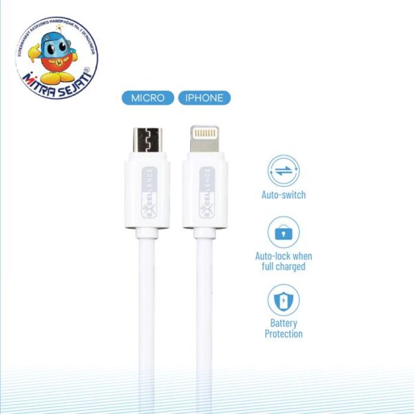 Charger Excellence Hanzo 2400mAh 2USB Micro/iPhone/Type-C Fast Charger - Gambar 2