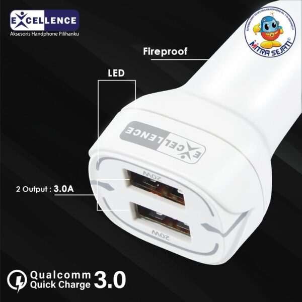 EXCELLENCE Car Charger Razor 40W Aluminium Aksesoris  Handphone  Kabel Adaptor - Gambar 2